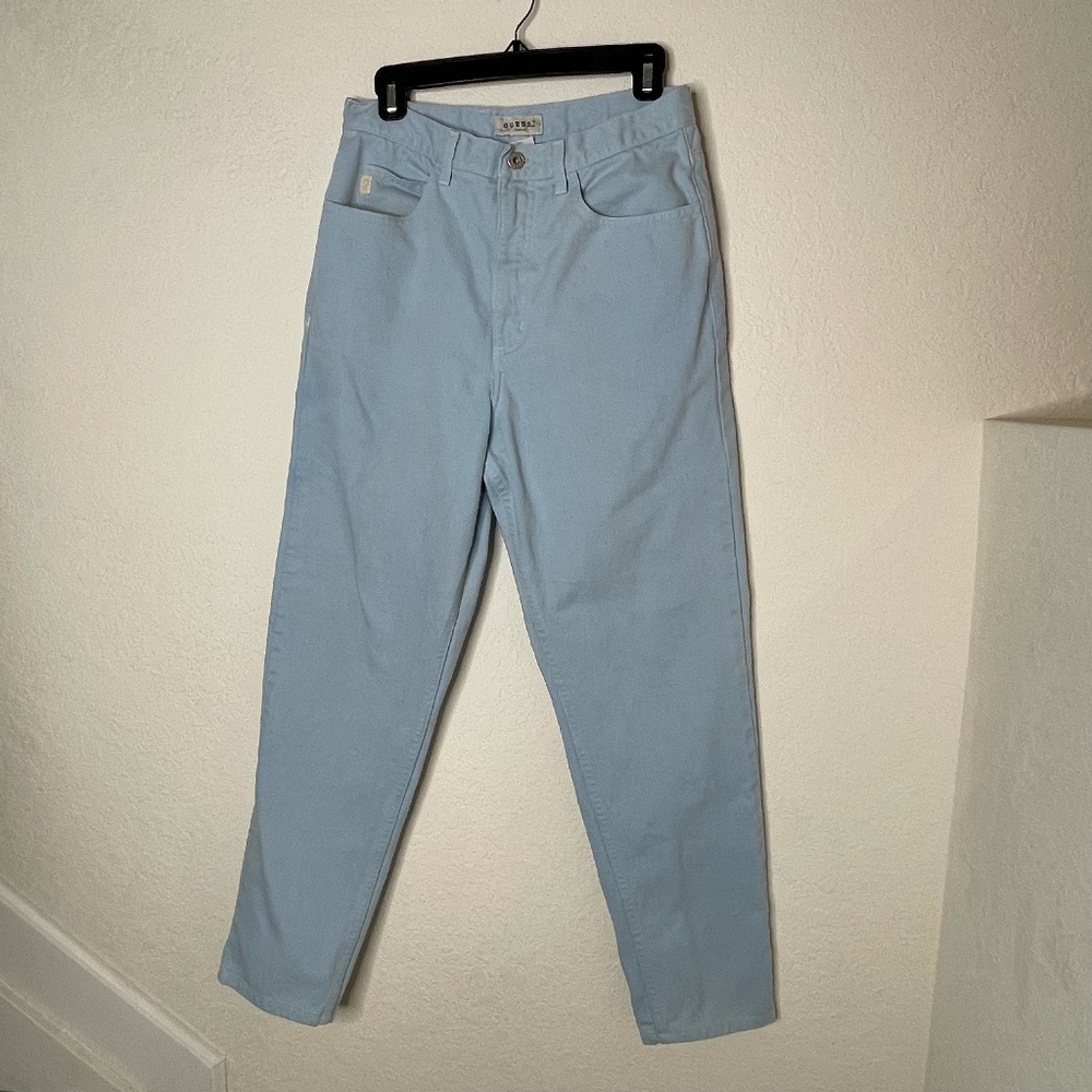 Vintage Guess Jeans Womens Size 32 Made In USA Powder Blue Straight 90s Mom